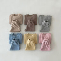 2 Pieces Set Baby Unisex Solid Color Tops And Pants Wholesale 220831508