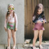 3 Pieces Set Baby Kid Girls Beach Letters Flower Print Tops And Plant Shorts And Hats Swimwears Wholesale 22042918