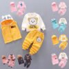 3 Pieces Set Baby Kid Unisex Letters Animals Cartoon Print Vests Waistcoats Hoodies Swearshirts And Pants Wholesale 22032890