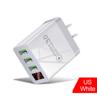 3a Usb Wall Charger Digital Display Quick Charging 3.0 Power Adapter Compatible For Iphone 13 12 Pro Max white US Plug