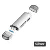6 In 1 Card Reader USB 3.0 Memory Card Reader Adapter USB Flash Disk TF/SD Card Adapter 5Gbps Transmission For Laptop Tablet silver