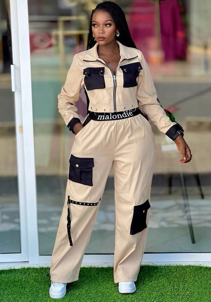 African Women Top and Cargo trousers Casual Two Piece Set