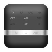 Audio Adapter Portable 2-in-1 Audio Receiver Transmitter Wireless Transmission System Wireless Audio Adapter Black