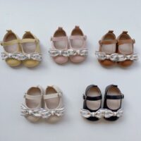 Baby Girls Solid Color Bow Shoes Wholesale 240409173