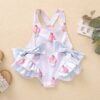 Baby Kid Girls Bow Print Swimwears rompers Wholesale 22062254