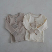 Baby Kid Girls Boys Solid Color Tops Pants Sleepwears Wholesale 24030191