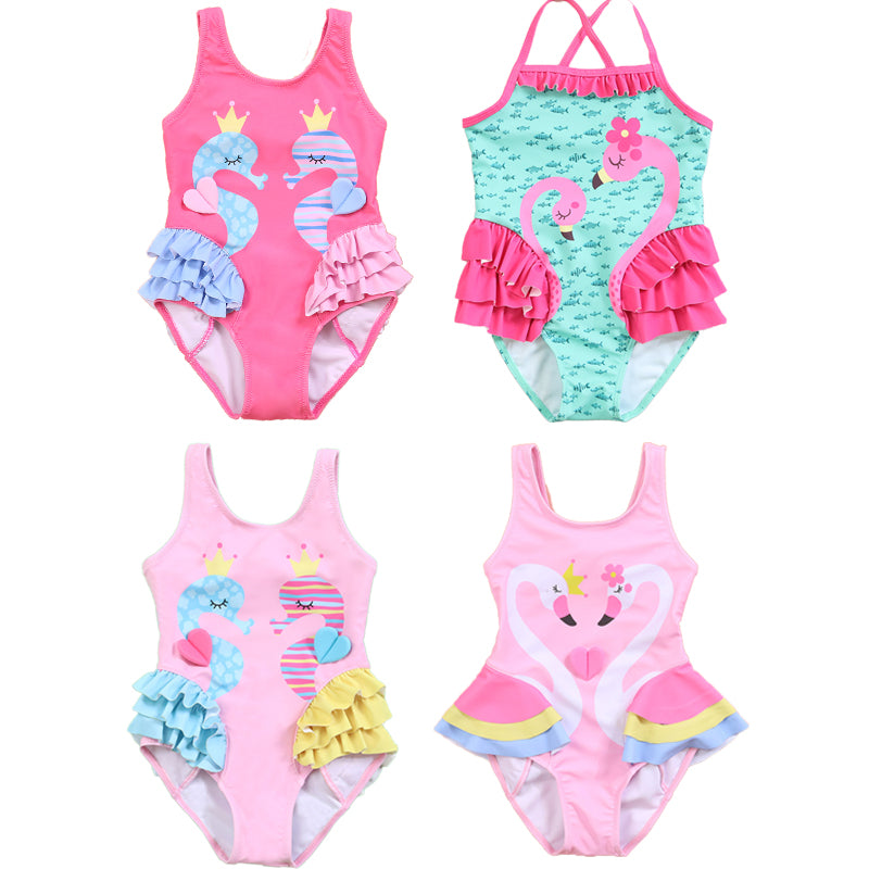 Baby Kid Girls Cartoon Print Beach Swimwears Wholesale 24040918