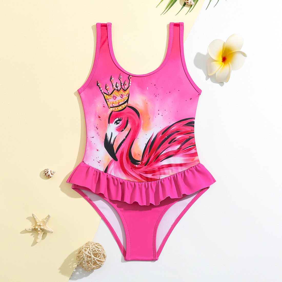 Baby Kid Girls Flamingo Cartoon Print Beach Swimwears Wholesale 24040960