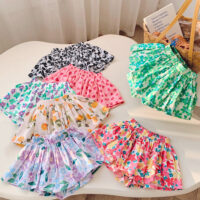 Baby Kid Girls Flower Fruit Print Shorts Wholesale 230222114