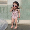 Baby Kid Girls Flower Print Rompers Swimwears Wholesale 230328156