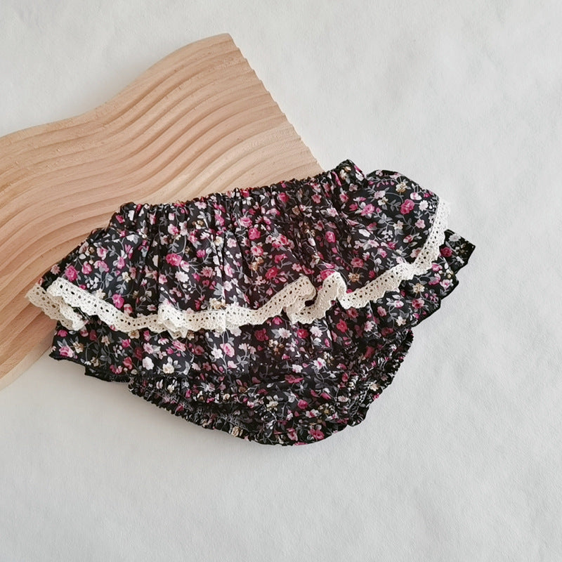 Baby Kid Girls Flower Print Shorts Wholesale 220613395