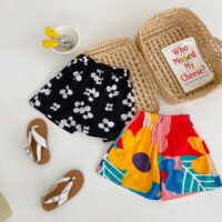 Baby Kid Girls Flower Print Shorts Wholesale 230302506