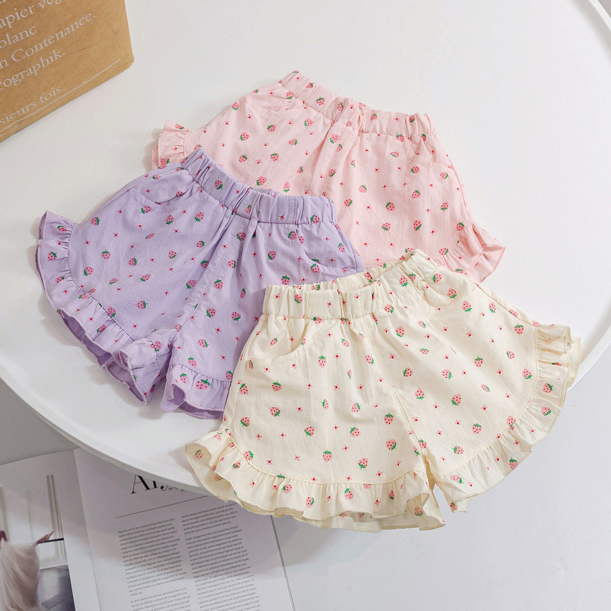 Baby Kid Girls Fruit Print Shorts Wholesale 250708141