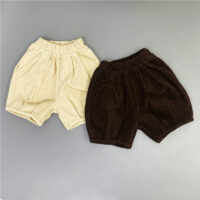 Baby Kid Unisex Solid Color Muslin&Ribbed Shorts Wholesale 220429206