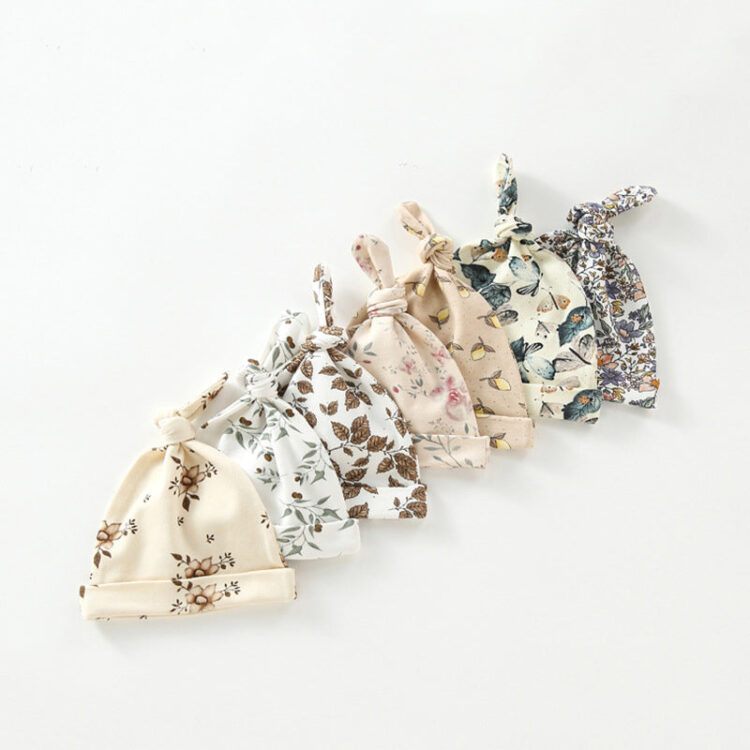 Baby Unisex Flower Butterfly Plant Print Hats Wholesale 220518136