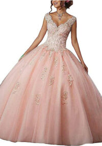 Bride Princess Fantasy Chic V-Neck Puffy Wedding Dress(Processing time need 3-6 days)