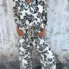 Casual Women's Printed Two-Piece Shirt & Pants Set