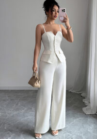 Chic Casual Sleeveless Vest & Wide-Leg Pants Set