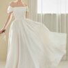 Chic Wedding Dress Bridal White Retro Off Shoulder White Long Gown（Processing time need 3-6 days）