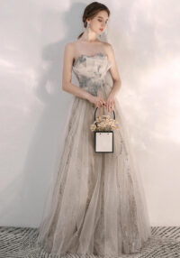 Elegant Strapless Long Slim Fit Bridesmaid Beaded Formal Party Evening Dress For Women(Processing time need 3-6 days)