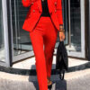 Fall Winter Women'S Fashion Long Sleeve Suit Two Piece Trousers Blazer Set