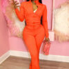 Fashion Casual Sportswear Set Women's Long-Sleeve Zip-Up Slim Fit Two-Piece Pants Set