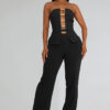 Fashion Women's Sexy Strapless Two-Piece Trousers Set