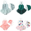 Girls Solid Color Fruit Print Swimwears Wholesale 22042926