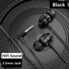 Headphones Wired Built-in Call Control Clear Audio In-Ear Earbuds For Most 3.5mm Plug Devices Black 3.5MM