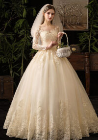 Main Wedding Dress Luxury Chic Fashion Lace Long Sleeve Bridal Wedding Dress Plus Size(Processing time need 3-6 days)