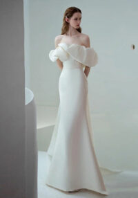 Off Shoulder light wedding dress summer bride wedding dress(Processing time need 3-6 days)