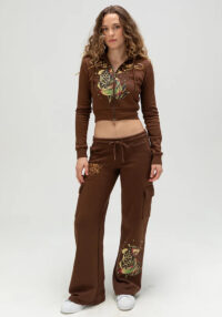 Print Hooded Hoodies and Sweatpants Two-Piece Women Casual Set