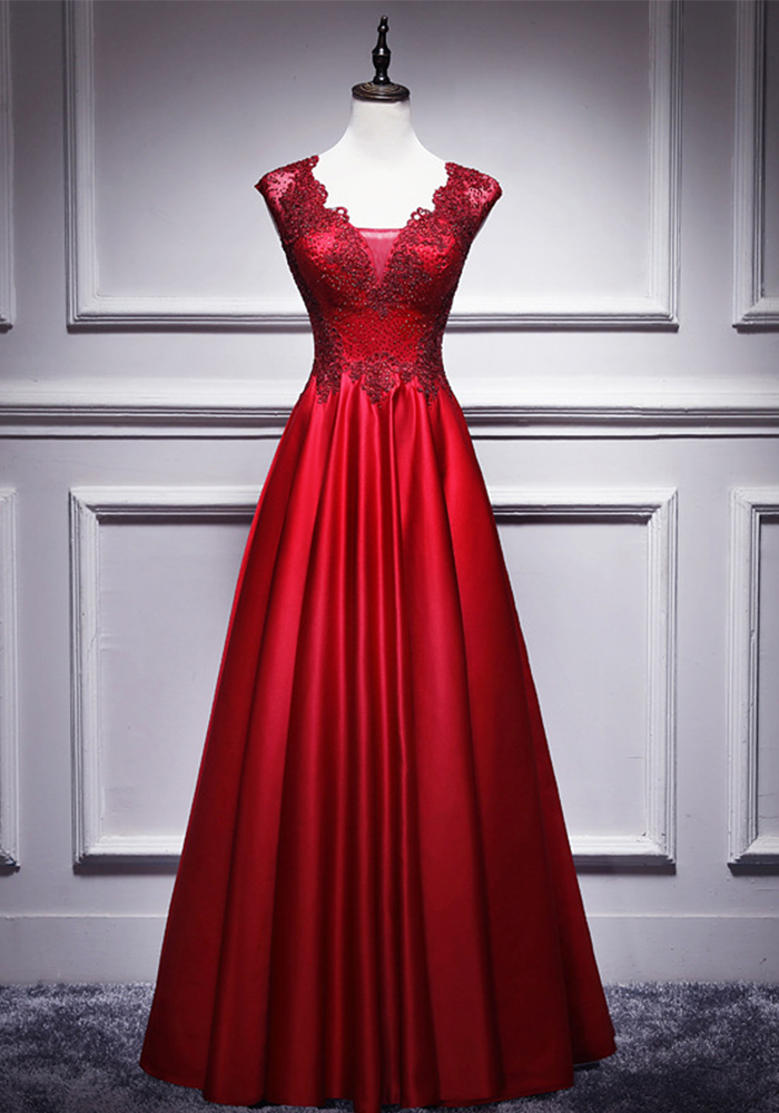 Red Bride Long Gown Chic Spring Wedding Formal Party Evening Dress(Processing time need 3-6 days)