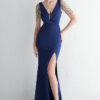 Satin Beaded Long Formal Party Slim Fit Evening Gown Chic Elegant Long Sequined Annual Meeting Host Dress