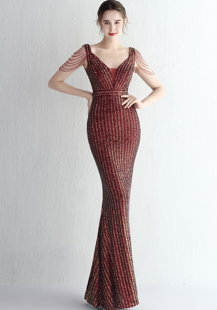 sequins plus Plus Size Formal Party Evening Dress