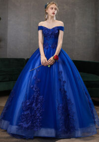 Solid Color Off Shoulder Luxury Wedding Dress(Processing time need 3-6 days)