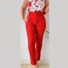 Spring Print Fashion Casual Elegant Sleeveless Two Piece Pants Suit