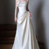 Strapless Wedding Dress Chic Bridal White Luxurious Satin Evening Dress（Processing time need 3-6 days）