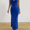 Strapless Women'sSexy Hollowed Out Low Back Long Dress