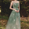 straps green tutu dress birthday formal party adult ceremony dress