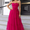 Summer Sexy Strapless Mesh Ruffled Formal Party Dress