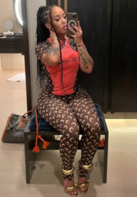 Trendy Moon Print Stretchy Slim-Fit Basic Top & Pants Set