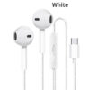 Type-c In-ear Mobile Wire Control Headset Bass Stereo Music Earphones Sports Earbuds with Microphone White