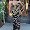 V-Neck Strapless Luxury Sequin Formal Party Long Dress