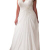 Wedding dress ivory white deep v-neck lace trailing main wedding dress(Processing time need 3-6 days)