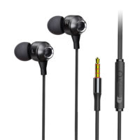 Wired Earphones 6D Stereo Bass Headphones with Microphone In-ear 3.5mm Headset for Xiaomi Phones Black