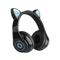Wireless Headsets Lighting HiFi Stereo Over Ear Noise Canceling Headphones Gaming Headset For Cell Phones PC Tablet black