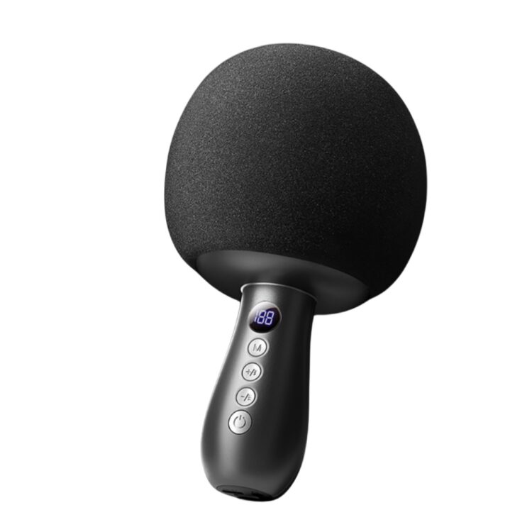 Wireless Microphone Portable Noise Reduction Mic with Intelligent Power Digital Display DSP Reverb Technology Black