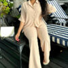 Women African Casual Short-sleeved shirt and trousers two-piece suit