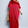 Women autumn satin yellow maxi dress